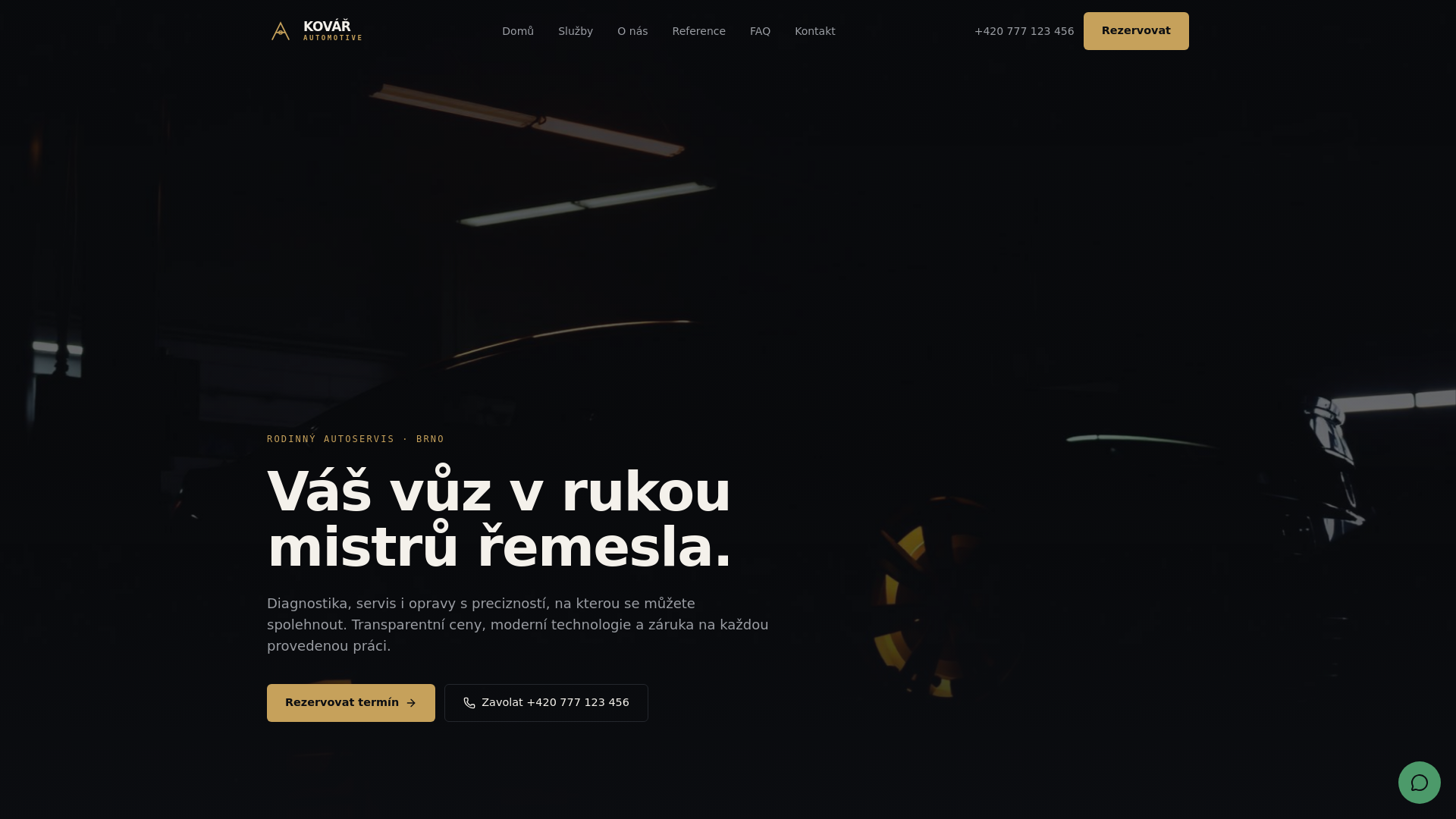 Web Koncept: web pro autoservis — finální design