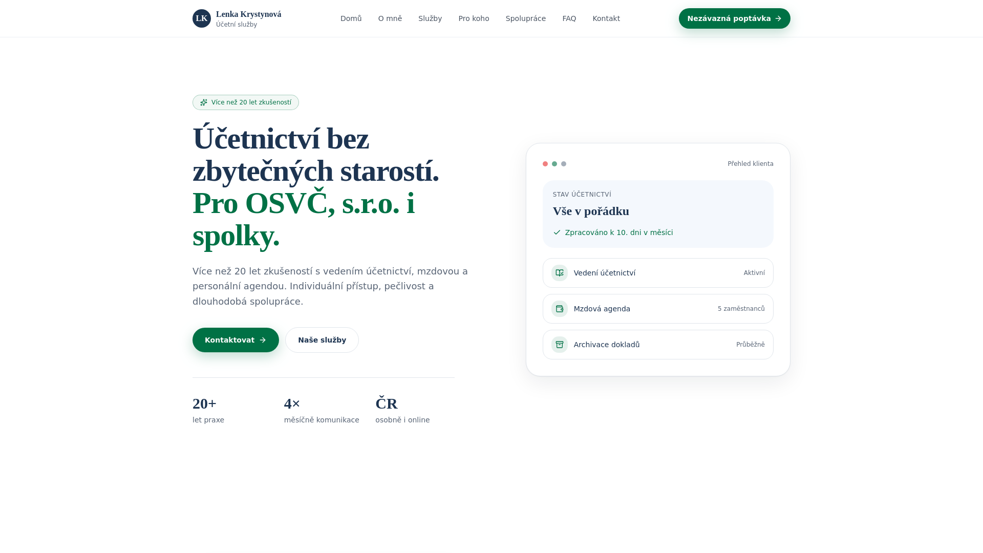 Web Účetní služby — finální design